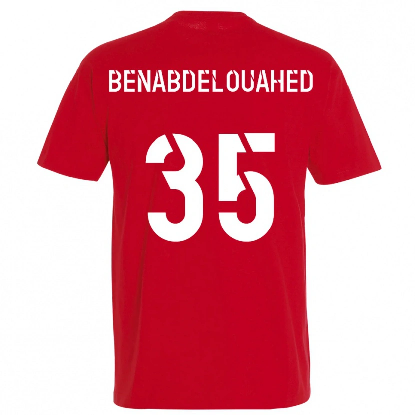 Danxen Dětské Kaïs Benabdelouahed #35 Červená Žlutá Domů Hráčské Dresy 2025/26 Dres