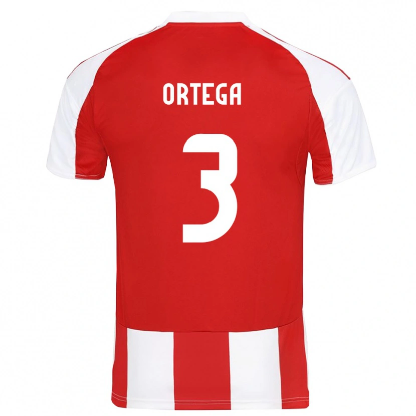 Danxen Dětské Francisco Ortega #3 Červenobílá Domů Hráčské Dresy 2025/26 Dres