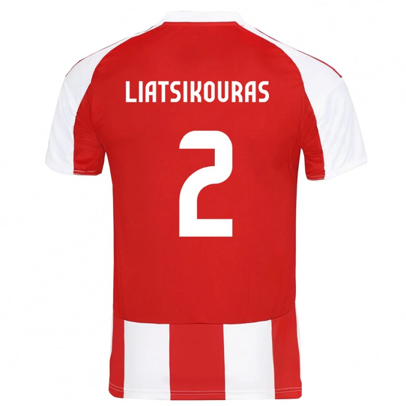 Danxen Dětské Argyrios Liatsikouras #2 Červenobílá Domů Hráčské Dresy 2025/26 Dres