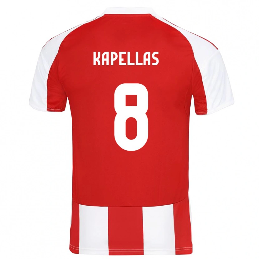 Danxen Dětské Christos Kapellas #8 Červenobílá Domů Hráčské Dresy 2025/26 Dres