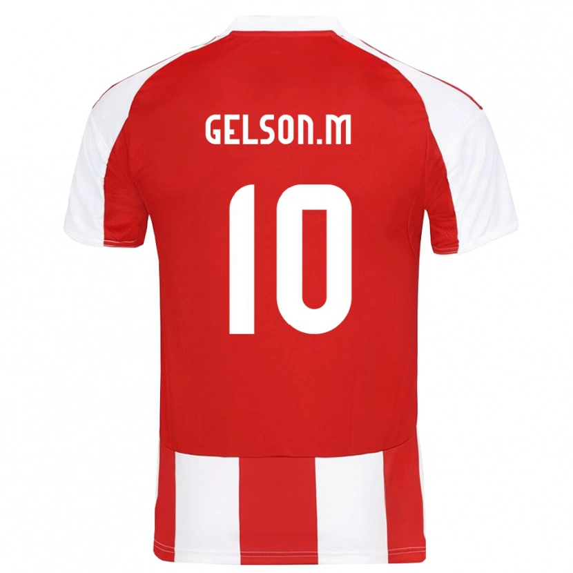 Danxen Dětské Gelson Martins #10 Červenobílá Domů Hráčské Dresy 2025/26 Dres