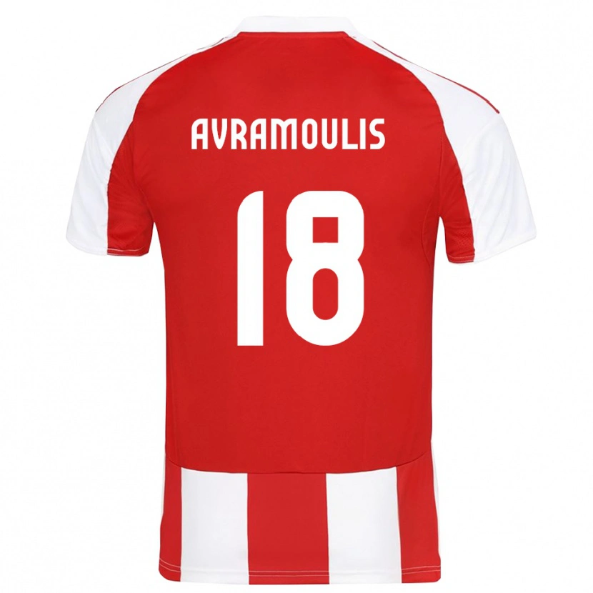 Danxen Dětské Nikolaos Avramoulis #18 Červenobílá Domů Hráčské Dresy 2025/26 Dres