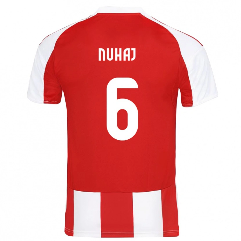 Danxen Dětské Fabjano Nuhaj #6 Červenobílá Domů Hráčské Dresy 2025/26 Dres