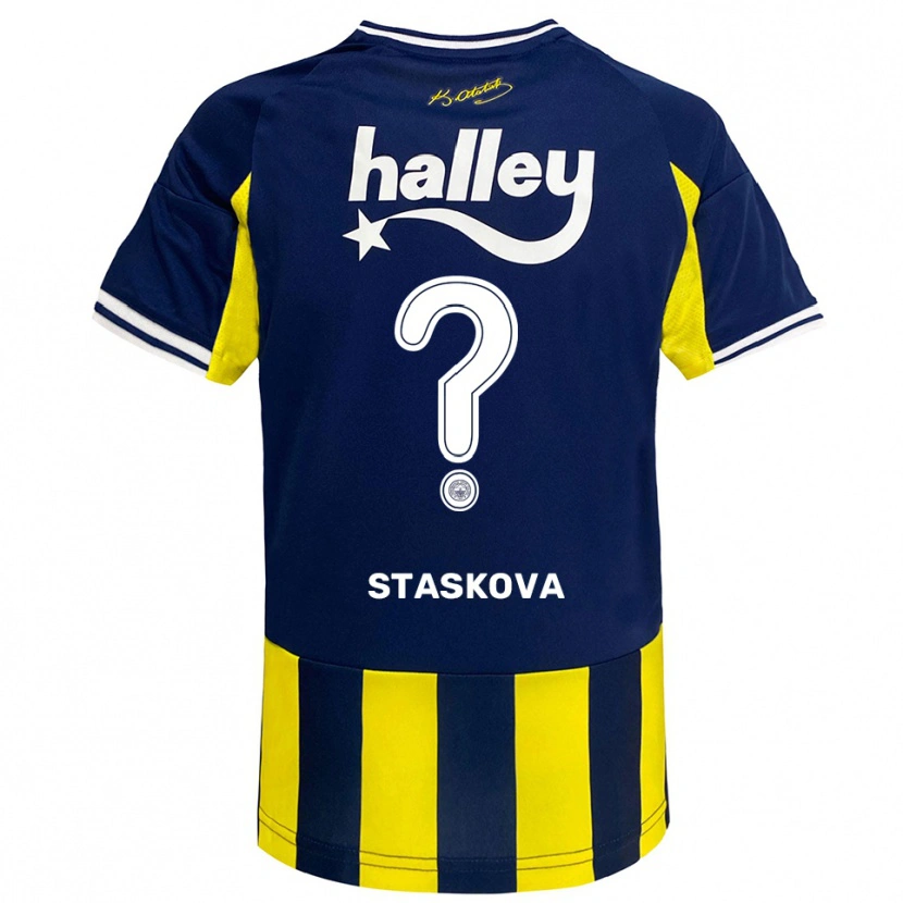 Danxen Dětské Andrea Stašková #0 Žlutá Tmavě Modrá Bílá Domů Hráčské Dresy 2025/26 Dres