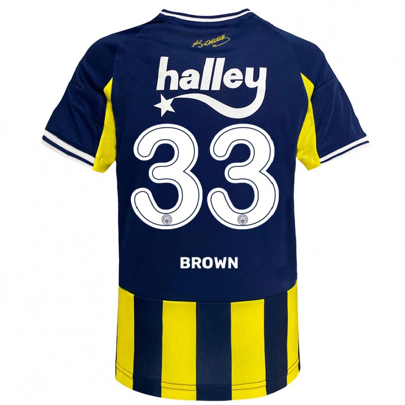 Danxen Dětské Archie Brown #33 Žlutá Tmavě Modrá Bílá Domů Hráčské Dresy 2025/26 Dres