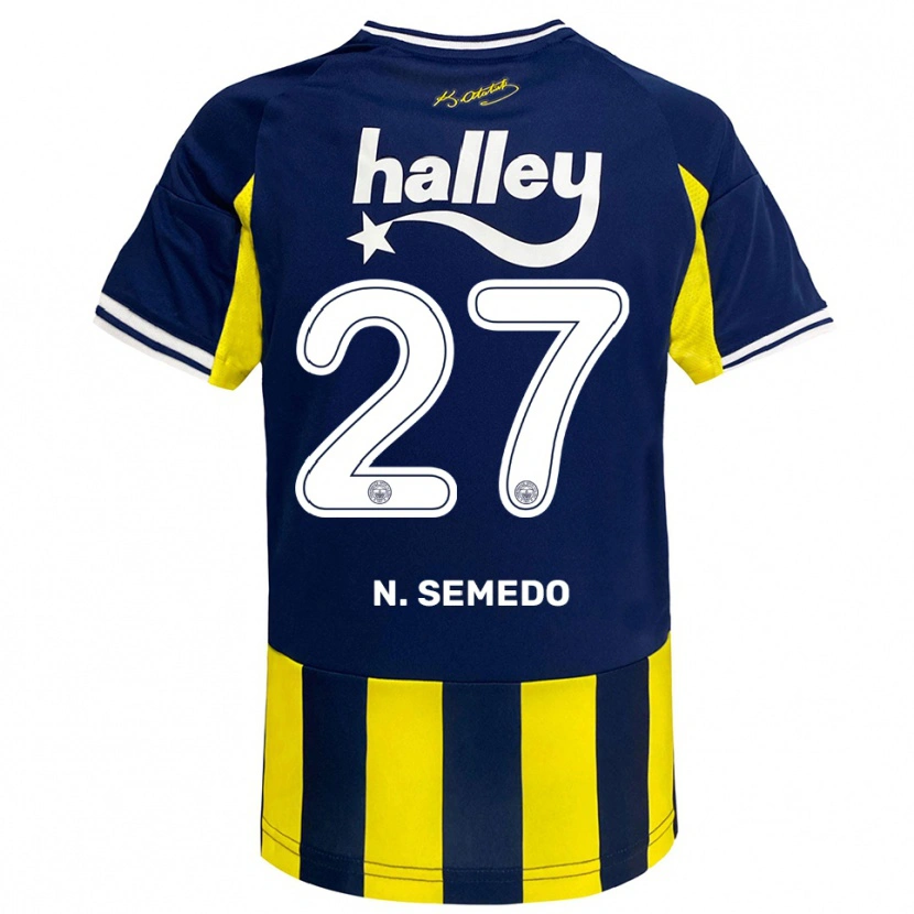 Danxen Dětské Nélson Semedo #27 Žlutá Tmavě Modrá Bílá Domů Hráčské Dresy 2025/26 Dres