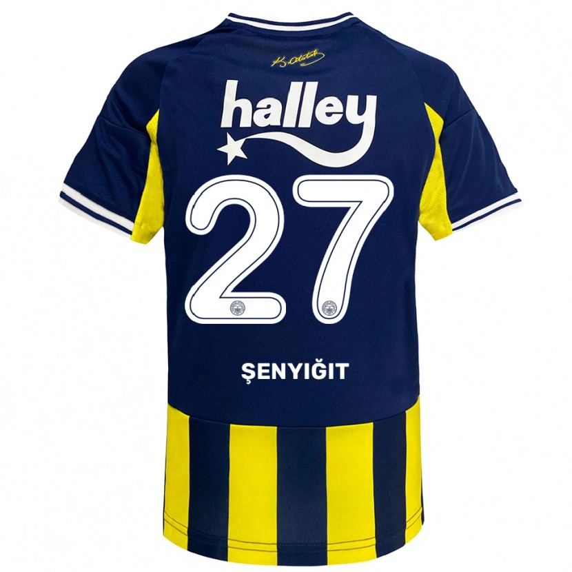 Danxen Dětské Enes Şenyiğit #27 Žlutá Tmavě Modrá Bílá Domů Hráčské Dresy 2025/26 Dres