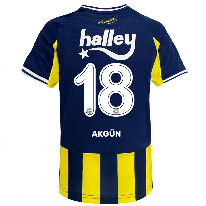 Danxen Dětské Arda Akgün #18 Žlutá Tmavě Modrá Bílá Domů Hráčské Dresy 2025/26 Dres
