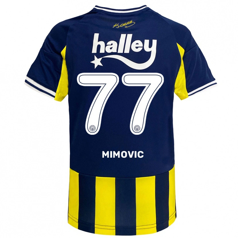 Danxen Dětské Ognjen Mimovic #77 Žlutá Tmavě Modrá Bílá Domů Hráčské Dresy 2025/26 Dres