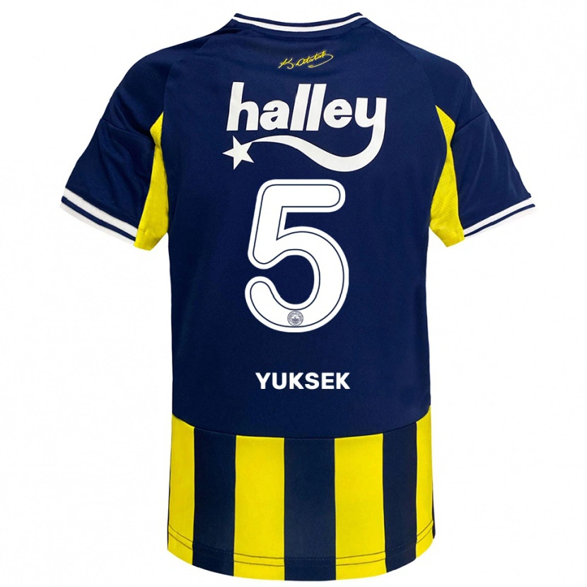 Danxen Dětské İsmail Yüksek #5 Žlutá Tmavě Modrá Bílá Domů Hráčské Dresy 2025/26 Dres