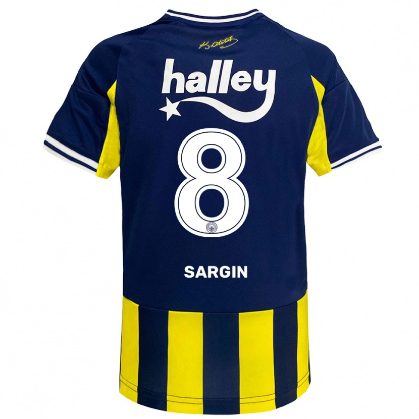 Danxen Dětské Samet Sargın #8 Žlutá Tmavě Modrá Bílá Domů Hráčské Dresy 2025/26 Dres