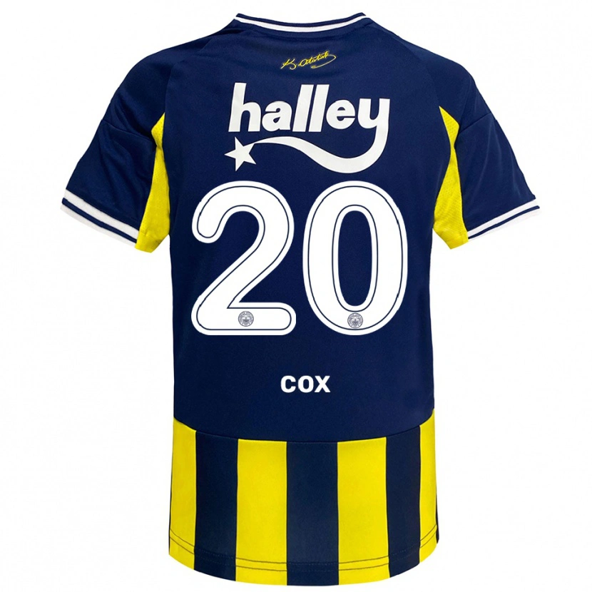 Danxen Dětské Marta Cox #20 Žlutá Tmavě Modrá Bílá Domů Hráčské Dresy 2025/26 Dres