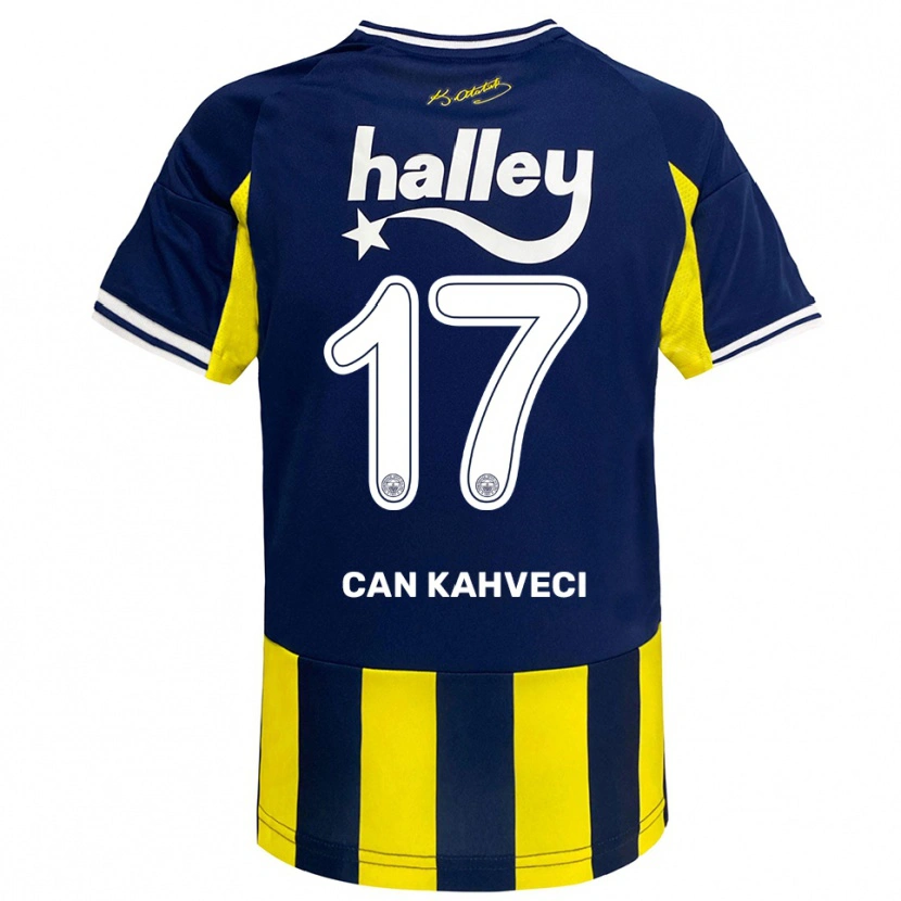 Danxen Dětské İrfan Can Kahveci #17 Žlutá Tmavě Modrá Bílá Domů Hráčské Dresy 2025/26 Dres