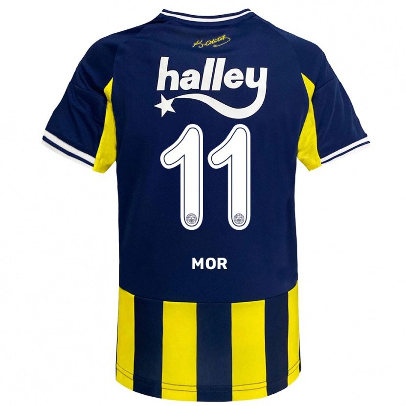 Danxen Dětské Emre Mor #11 Žlutá Tmavě Modrá Bílá Domů Hráčské Dresy 2025/26 Dres