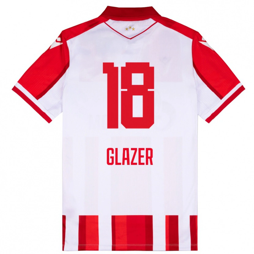 Danxen Dětské Omri Glazer #18 Červenobílá Domů Hráčské Dresy 2025/26 Dres