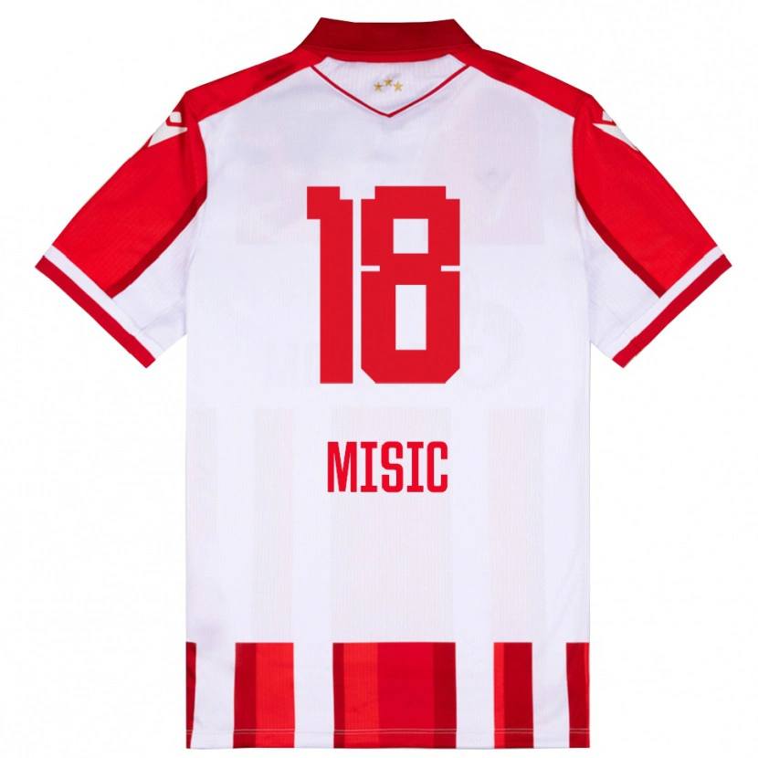 Danxen Dětské Ognjen Misic #18 Červenobílá Domů Hráčské Dresy 2025/26 Dres