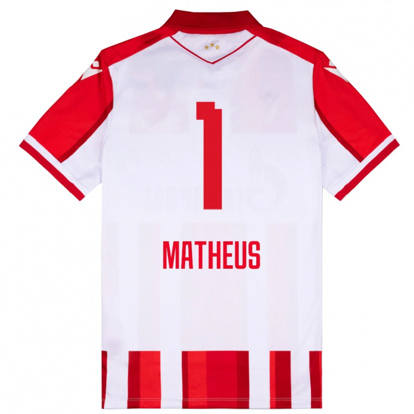 Danxen Dětské Matheus #1 Červenobílá Domů Hráčské Dresy 2025/26 Dres