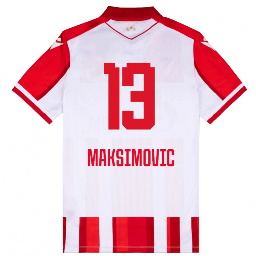 Danxen Dětské Filip Maksimovic #13 Červenobílá Domů Hráčské Dresy 2025/26 Dres