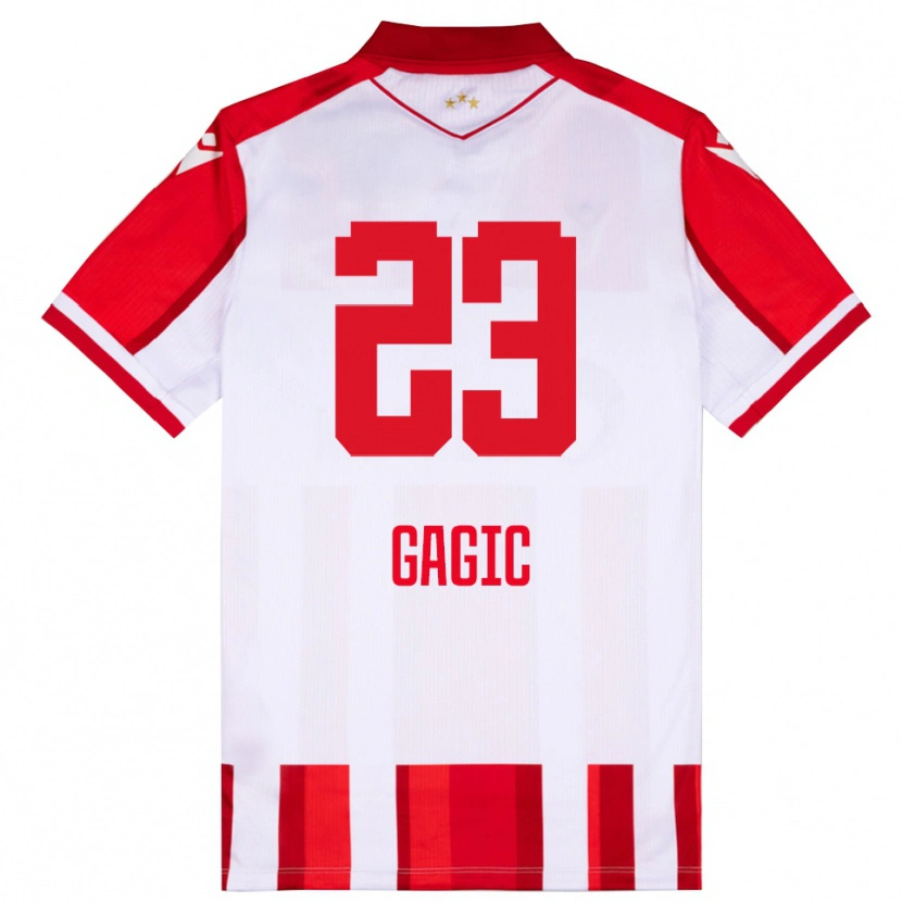 Danxen Dětské Matija Gagic #23 Červenobílá Domů Hráčské Dresy 2025/26 Dres