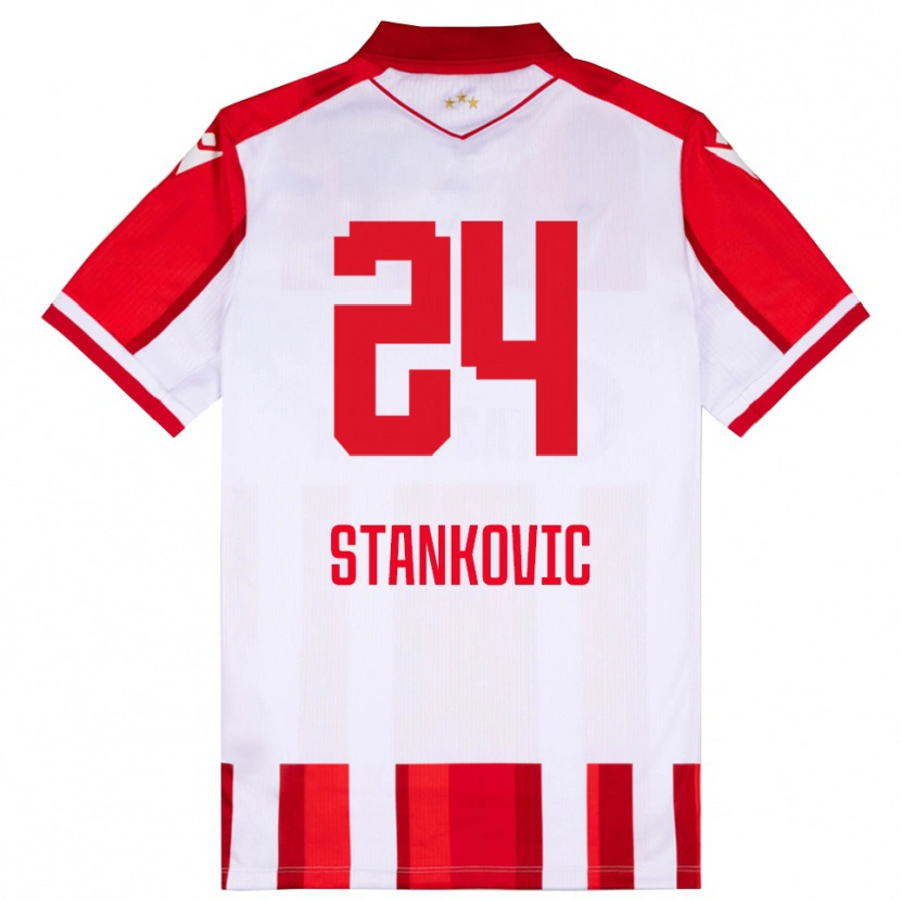Danxen Dětské Nikola Stankovic #24 Červenobílá Domů Hráčské Dresy 2025/26 Dres