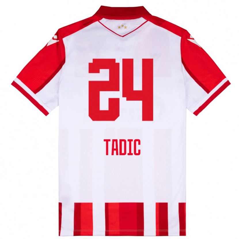 Danxen Dětské Ilija Tadic #24 Červenobílá Domů Hráčské Dresy 2025/26 Dres