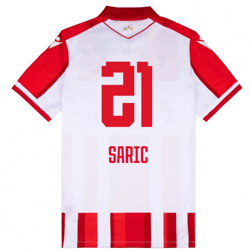 Danxen Dětské Dimitrije Saric #21 Červenobílá Domů Hráčské Dresy 2025/26 Dres