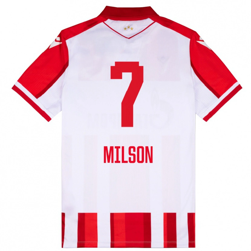 Danxen Dětské Milson #7 Červenobílá Domů Hráčské Dresy 2025/26 Dres