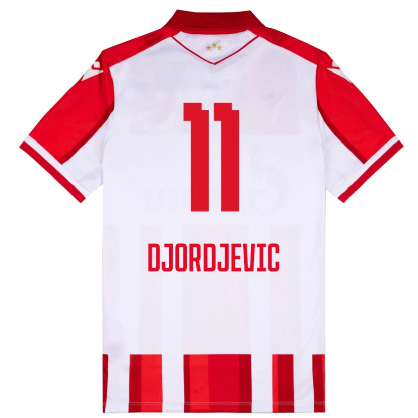 Danxen Dětské Uros Djordjevic #11 Červenobílá Domů Hráčské Dresy 2025/26 Dres