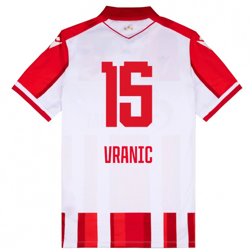Danxen Dětské Djordje Vranic #15 Červenobílá Domů Hráčské Dresy 2025/26 Dres
