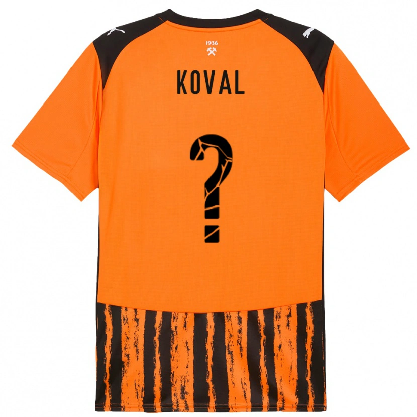 Danxen Dětské Maksym Koval #0 Oranžová Černá Domů Hráčské Dresy 2025/26 Dres