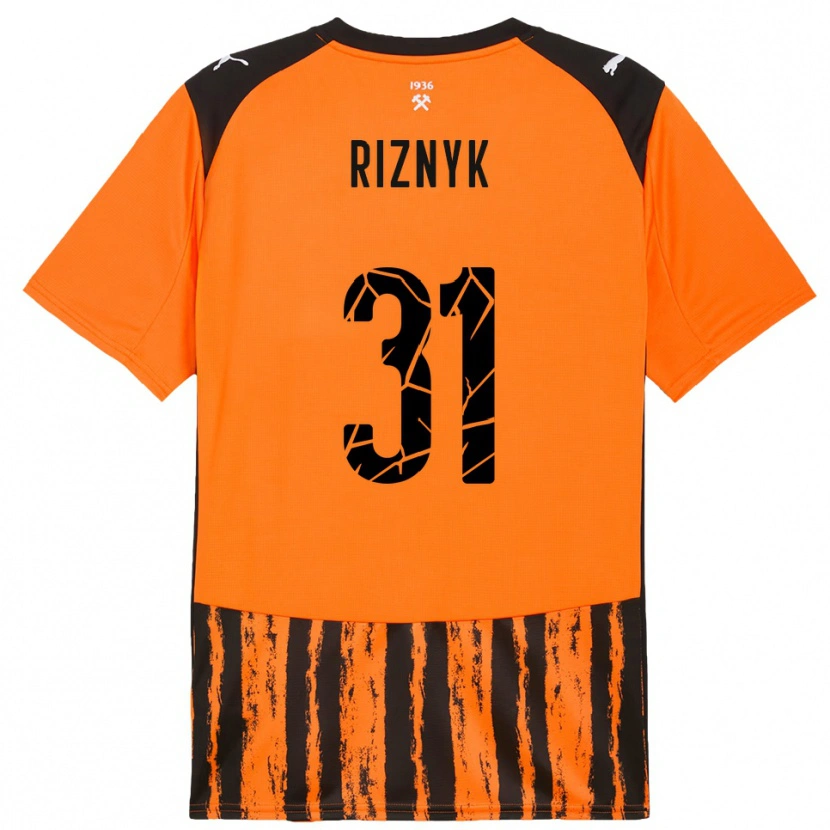 Danxen Dětské Dmytro Riznyk #31 Oranžová Černá Domů Hráčské Dresy 2025/26 Dres