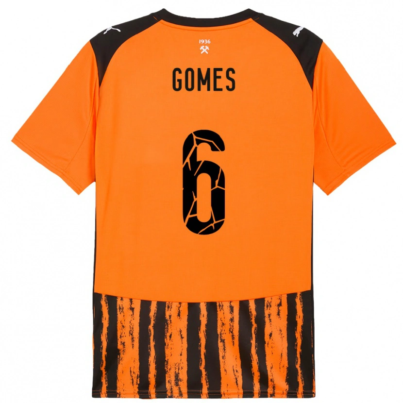 Danxen Dětské Marlon Gomes #6 Oranžová Černá Domů Hráčské Dresy 2025/26 Dres