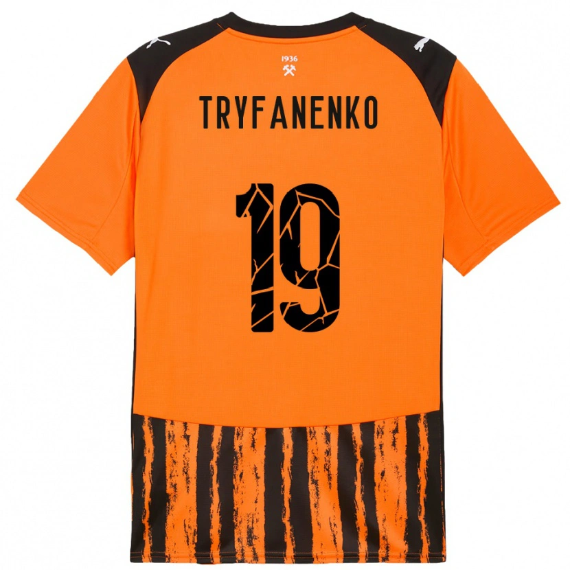 Danxen Dětské Bogdan Tryfanenko #19 Oranžová Černá Domů Hráčské Dresy 2025/26 Dres