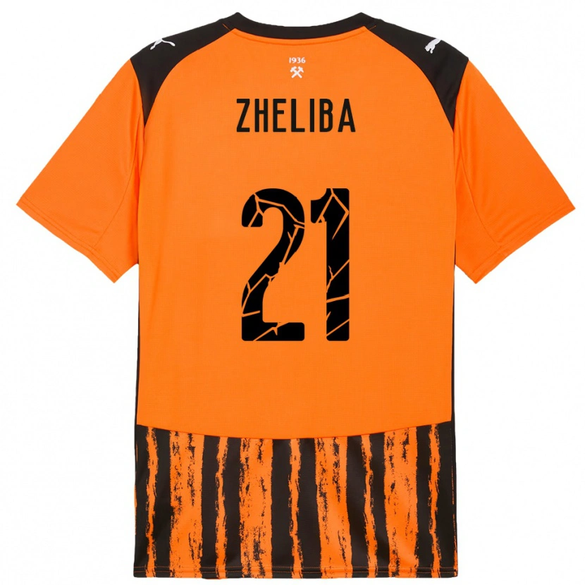 Danxen Dětské Yan Zheliba #21 Oranžová Černá Domů Hráčské Dresy 2025/26 Dres