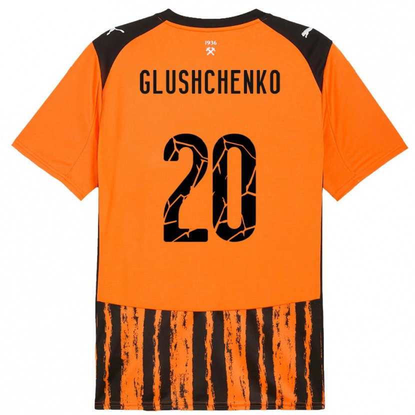 Danxen Dětské Anton Glushchenko #20 Oranžová Černá Domů Hráčské Dresy 2025/26 Dres