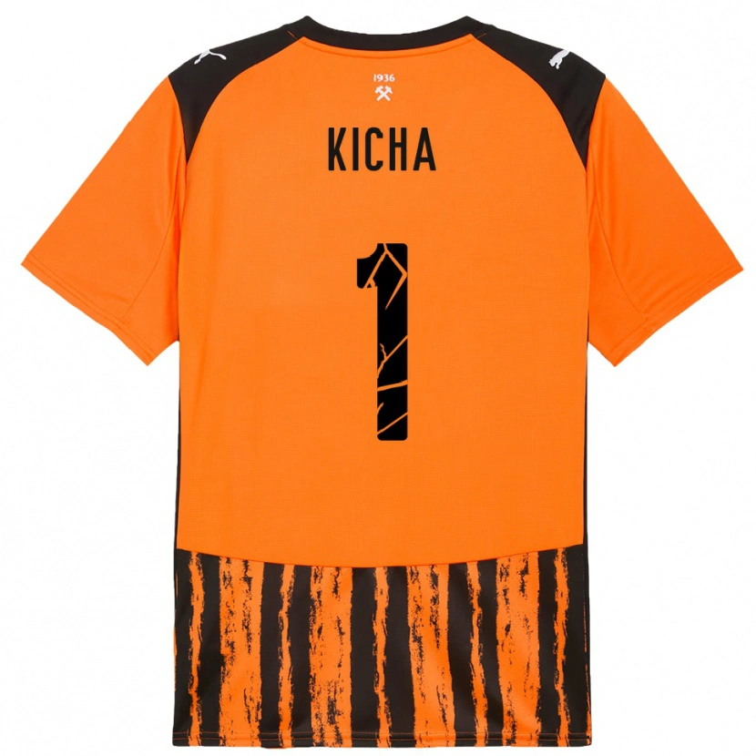 Danxen Dětské Tymofiy Kicha #1 Oranžová Černá Domů Hráčské Dresy 2025/26 Dres