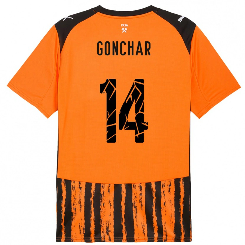 Danxen Dětské Maksym Gonchar #14 Oranžová Černá Domů Hráčské Dresy 2025/26 Dres