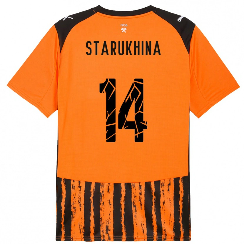 Danxen Dětské Alina Starukhina #14 Oranžová Černá Domů Hráčské Dresy 2025/26 Dres