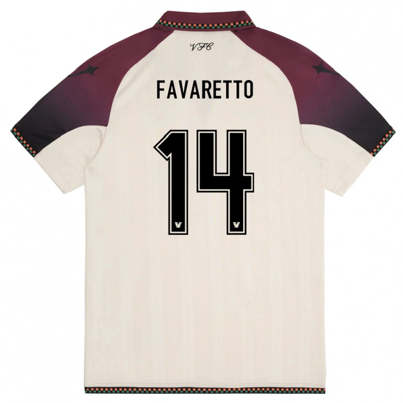 Danxen Dětské Alessio Favaretto #14 Krémově Vínová Daleko Hráčské Dresy 2025/26 Dres