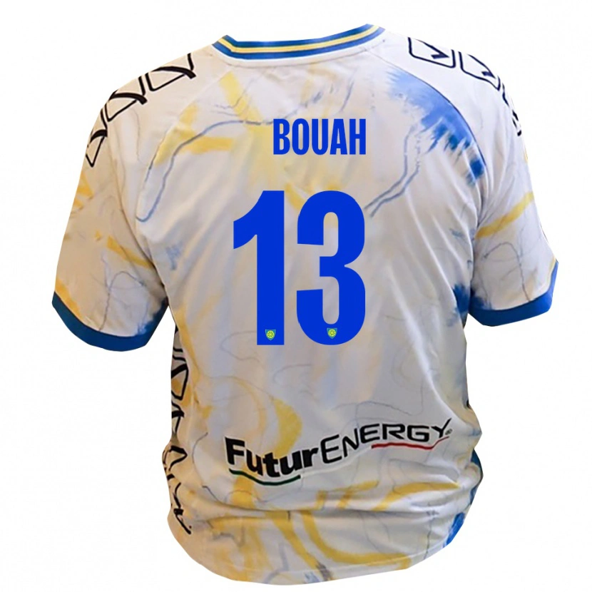 Danxen Dětské Devid Eugene Bouah #13 Bílá Žlutá Modrá Daleko Hráčské Dresy 2025/26 Dres