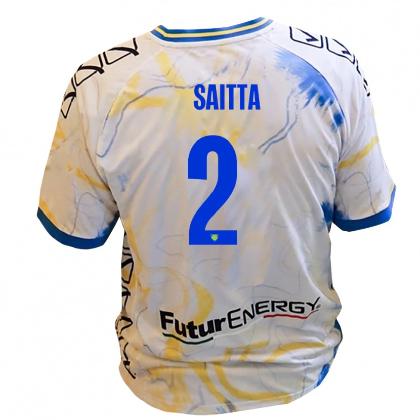 Danxen Dětské Mattia Saitta #2 Bílá Žlutá Modrá Daleko Hráčské Dresy 2025/26 Dres
