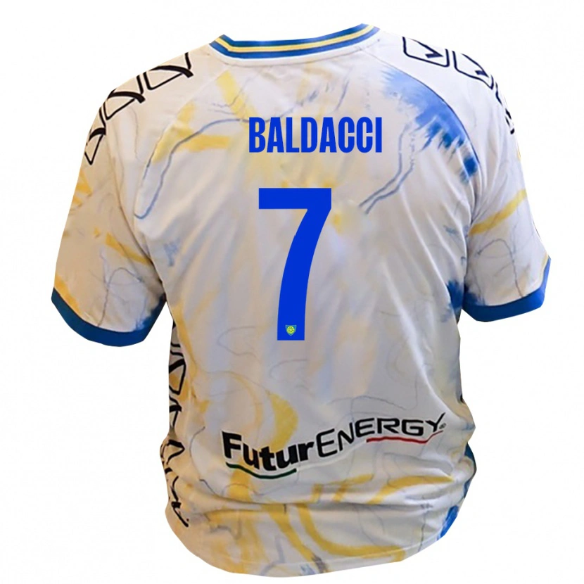 Danxen Dětské Mattia Baldacci #7 Bílá Žlutá Modrá Daleko Hráčské Dresy 2025/26 Dres