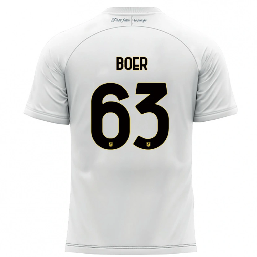 Danxen Dětské Pietro Boer #63 Bílá Žlutá Daleko Hráčské Dresy 2025/26 Dres
