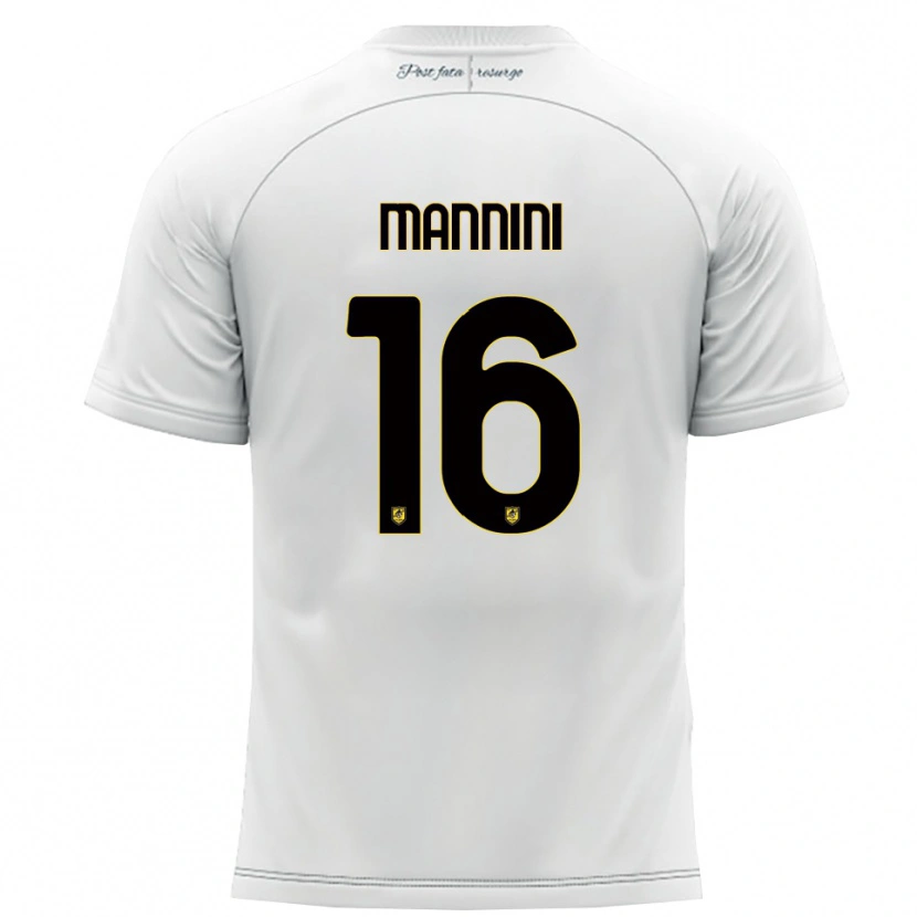 Danxen Dětské Mattia Mannini #16 Bílá Žlutá Daleko Hráčské Dresy 2025/26 Dres