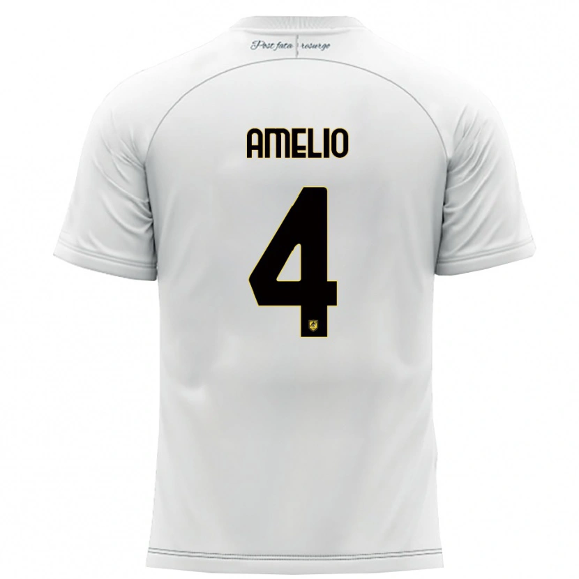 Danxen Dětské Ciro Amelio #4 Bílá Žlutá Daleko Hráčské Dresy 2025/26 Dres