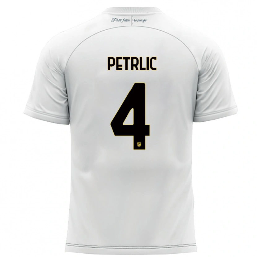 Danxen Dětské Vincenzo Petrlic #4 Bílá Žlutá Daleko Hráčské Dresy 2025/26 Dres