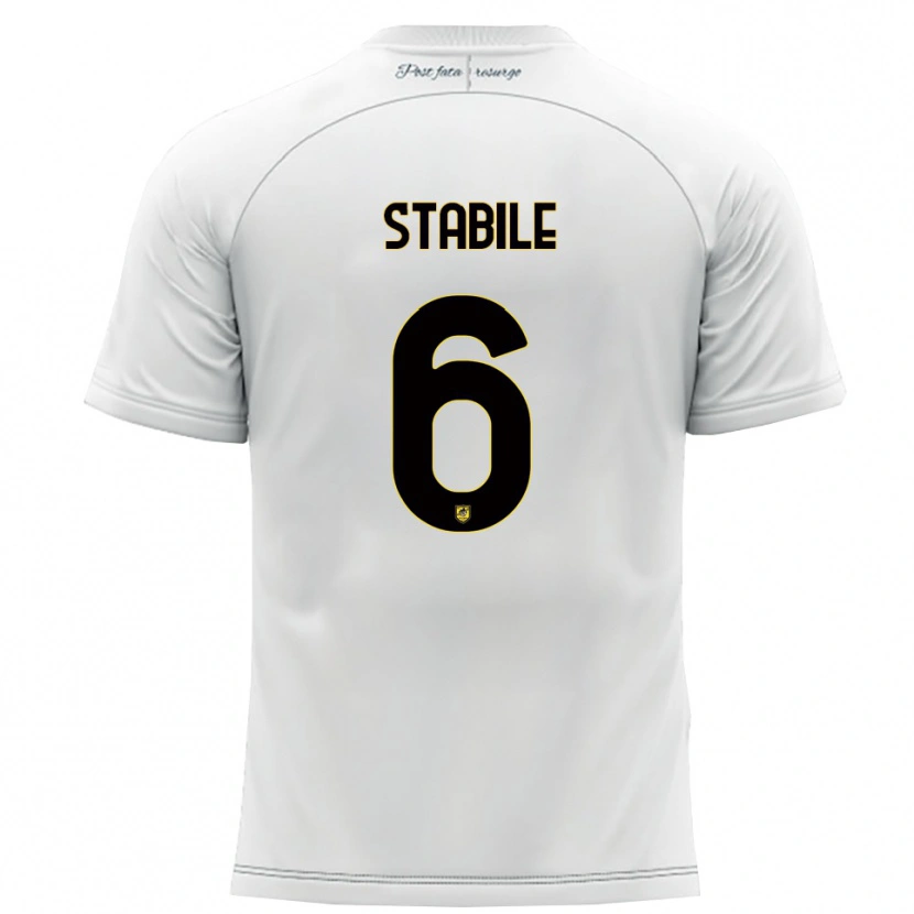 Danxen Dětské Giacomo Stabile #6 Bílá Žlutá Daleko Hráčské Dresy 2025/26 Dres
