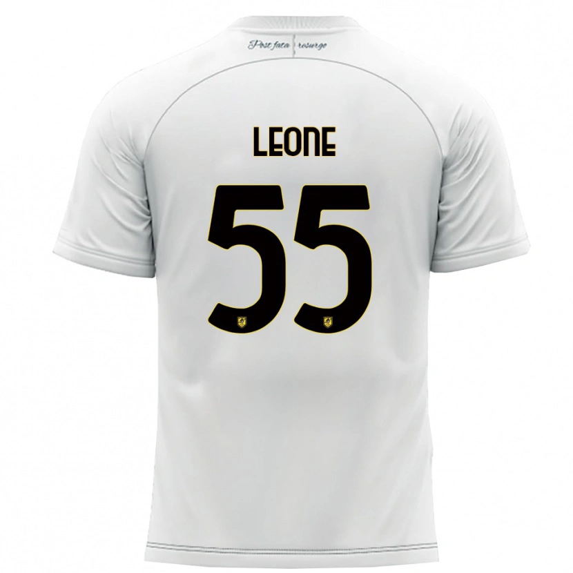 Danxen Dětské Giuseppe Leone #55 Bílá Žlutá Daleko Hráčské Dresy 2025/26 Dres