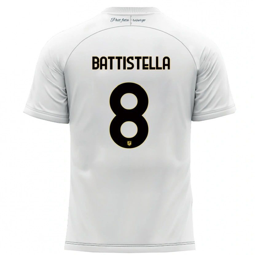 Danxen Dětské Thomas Battistella #8 Bílá Žlutá Daleko Hráčské Dresy 2025/26 Dres
