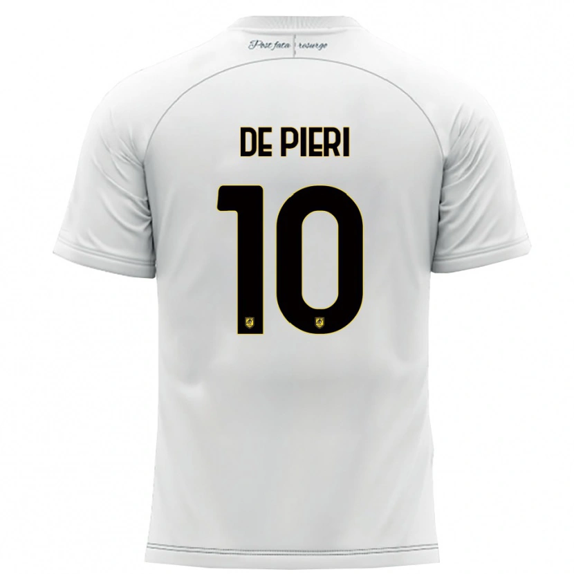 Danxen Dětské Giacomo De Pieri #10 Bílá Žlutá Daleko Hráčské Dresy 2025/26 Dres